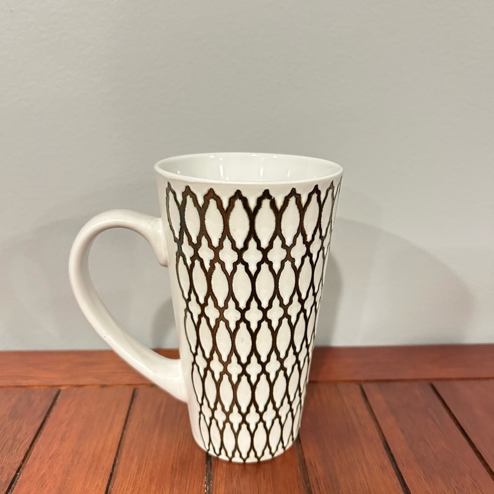 Elegant White and Black Ceramic Mug